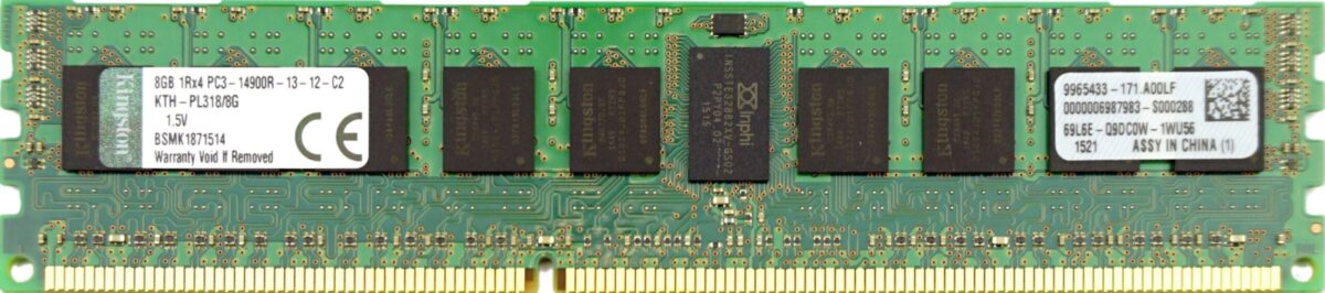 8GB KINGSTON PC3-14900R DDR3-1866 1Rx4 CL13 ECC RDIMM 1.5V
