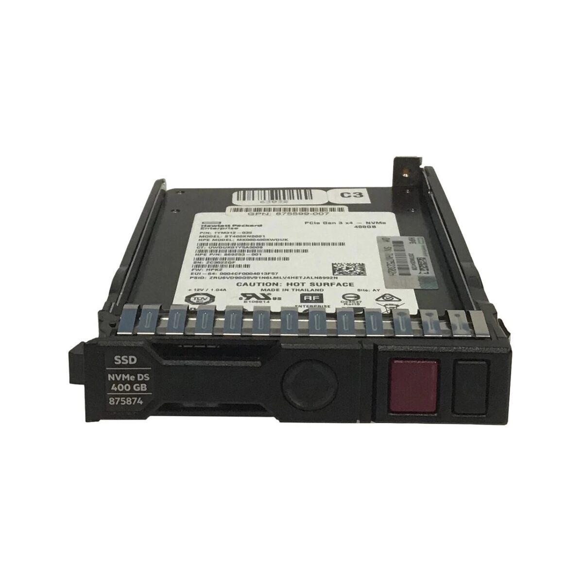 SSD SRV 400GB 2.5" HP NVMe PCI-E x4 MU 875874-001 875593-B21
